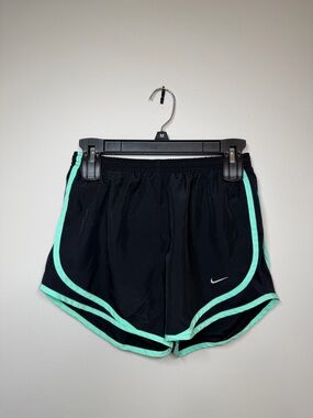 Nike Black Women's Athletic Shorts with Turquoise Trim
